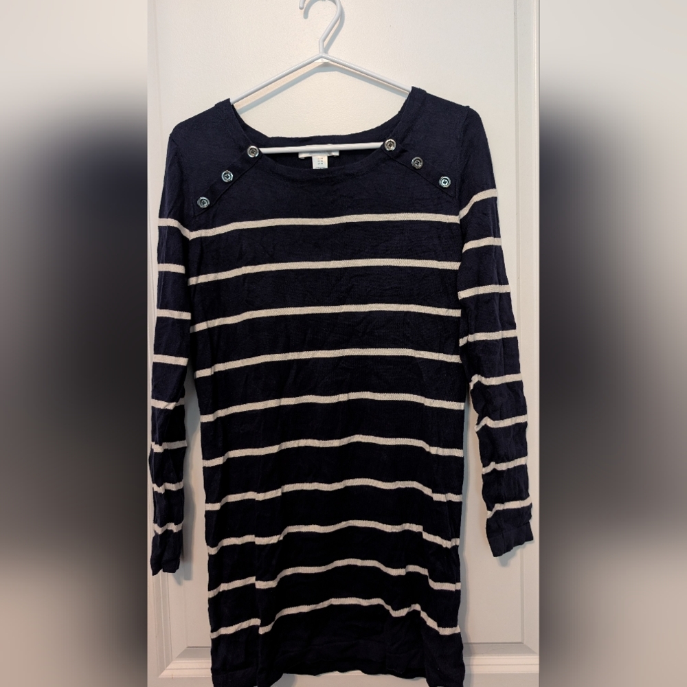 Motherhood Maternity Striped Navy and White Long Sleeve Sweater